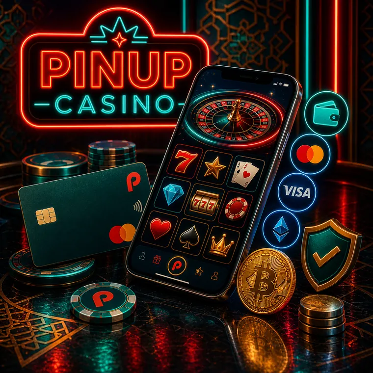 PINUP CASINO mobil ekranda oyunlar, kart və ödəniş nişanları